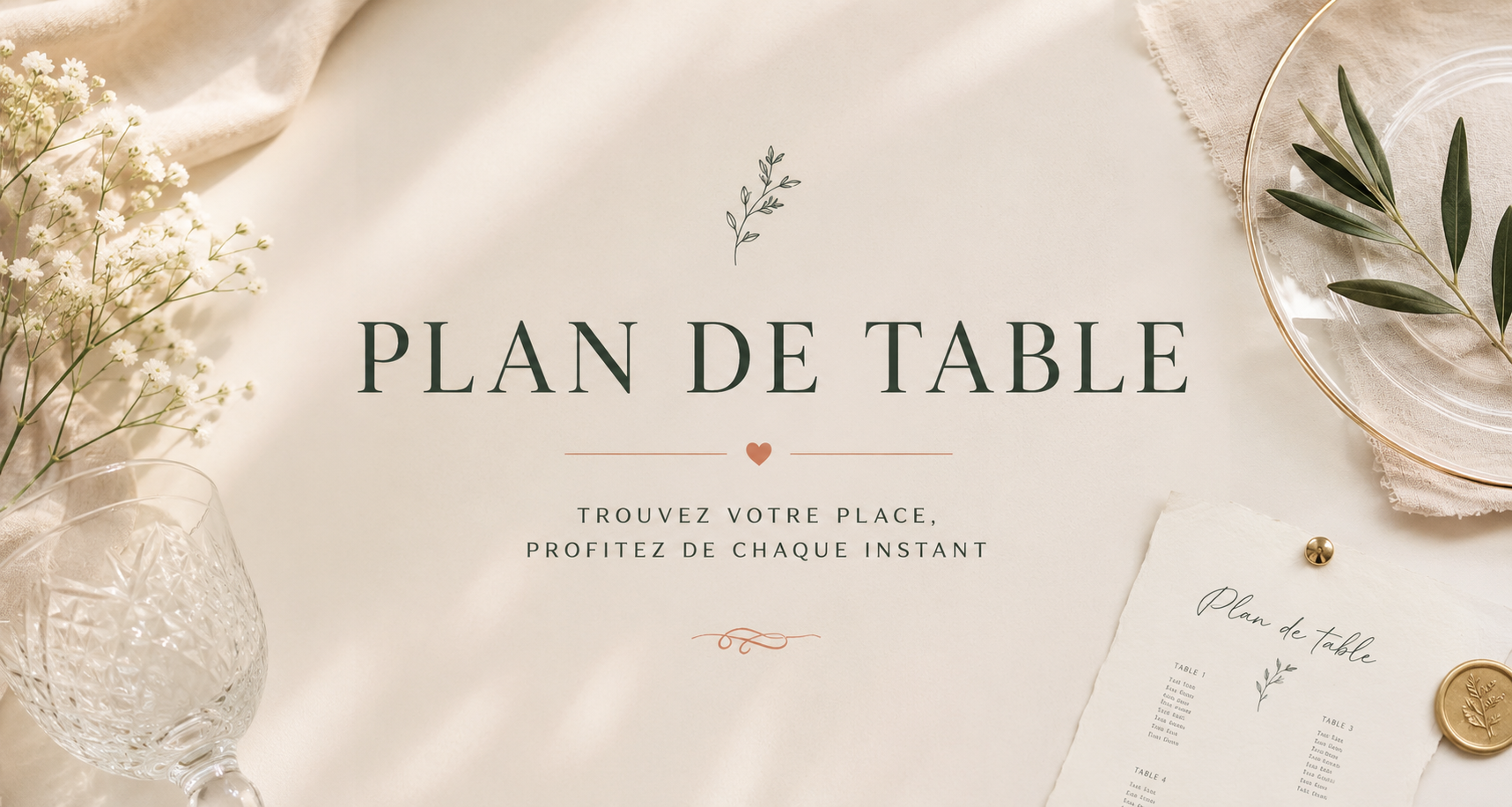 Plan de table de mariage élégant et personnalisé